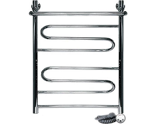 Купить Электрический полотенцесушитель Ника Curve ЛZ/ВП 60x50 с полкой Хром в магазине сантехники Santeh-Crystal.ru