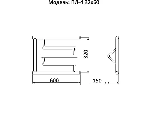 Приобрести Водяной полотенцесушитель Ника Econ ПЛ-4 32/60 с полкой Хром в магазине сантехники Santeh-Crystal.ru