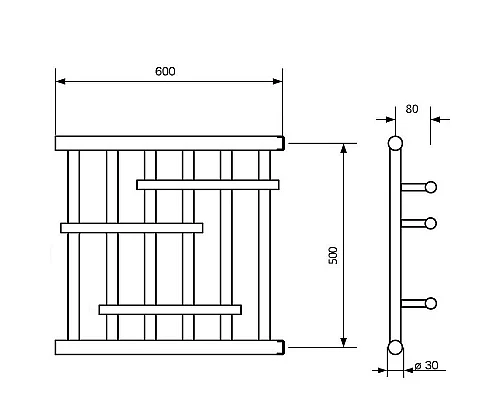 Заказать Водяной полотенцесушитель Ника Econ ПМ-6 50/60 Хром в магазине сантехники Santeh-Crystal.ru