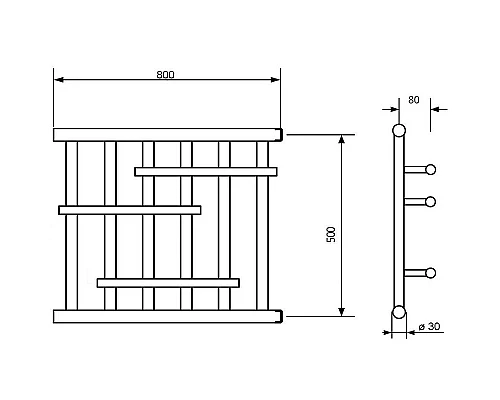 Заказать Водяной полотенцесушитель Ника Econ ПМ-6 50/80 Хром в магазине сантехники Santeh-Crystal.ru