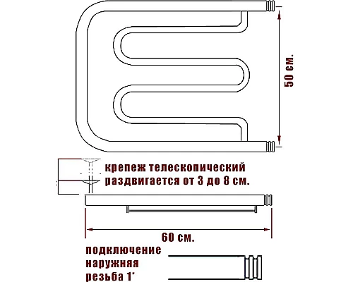 Приобрести Водяной полотенцесушитель Ника Econ ПМ 50/60 с полкой Хром в магазине сантехники Santeh-Crystal.ru