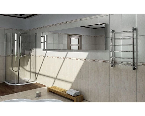 Приобрести Водяной полотенцесушитель Ника Quadro Л90 100x60 Хром в магазине сантехники Santeh-Crystal.ru