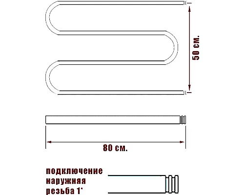 Купить Водяной полотенцесушитель Ника Simple М 50/80 Хром в магазине сантехники Santeh-Crystal.ru