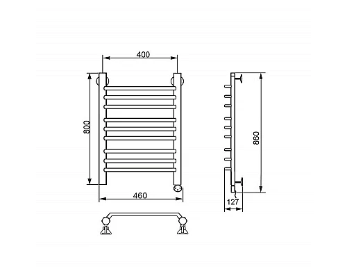 Купить Электрический полотенцесушитель Ника Trapezium ЛТ (Г2) 80/40 Хром в магазине сантехники Santeh-Crystal.ru