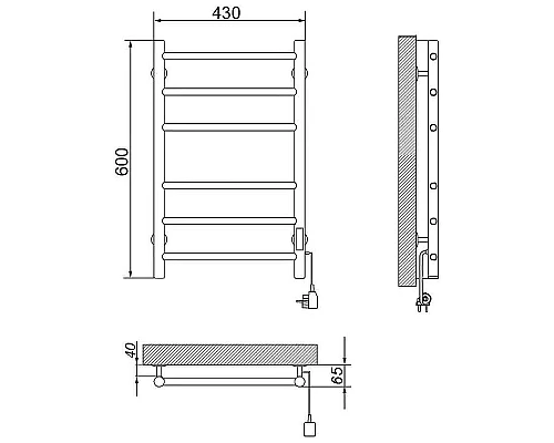 Заказать Электрический полотенцесушитель Ника WAY-2 60/40 Белый матовый в магазине сантехники Santeh-Crystal.ru
