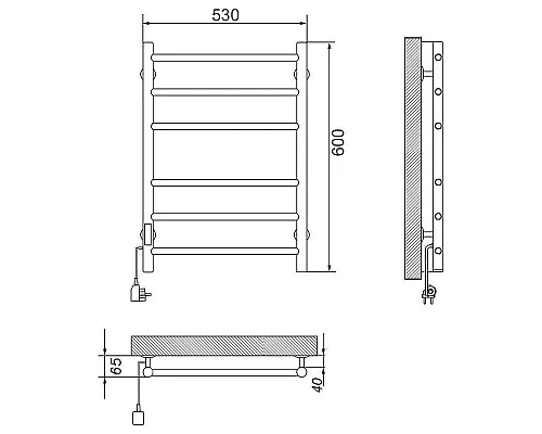 Заказать Электрический полотенцесушитель Ника WAY-2 60/50 Белый матовый в магазине сантехники Santeh-Crystal.ru