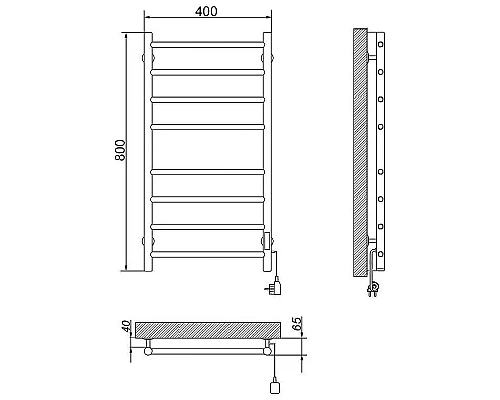 Купить Электрический полотенцесушитель Ника WAY-2 80/40 Черный матовый в магазине сантехники Santeh-Crystal.ru