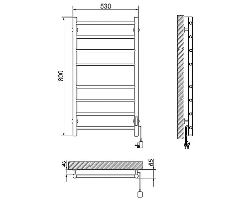 Приобрести Электрический полотенцесушитель Ника WAY-2 80/50 Белый матовый в магазине сантехники Santeh-Crystal.ru