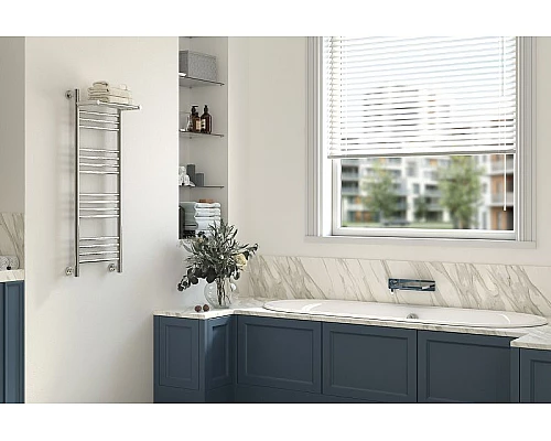 Приобрести Водяной полотенцесушитель Сунержа Богема+ 1000х500 00-0223-1050 с полкой Хром в магазине сантехники Santeh-Crystal.ru