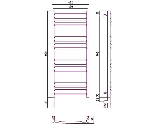 Заказать Электрический полотенцесушитель Сунержа Богема 3.0 1000x400 L 00-5802-1040 Хром в магазине сантехники Santeh-Crystal.ru