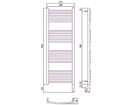 Приобрести Электрический полотенцесушитель Сунержа Богема 3.0 1200x400 R 00-5803-1240 Хром в магазине сантехники Santeh-Crystal.ru