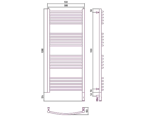 Заказать Электрический полотенцесушитель Сунержа Богема 3.0 1200x500 R 00-5803-1250 Хром в магазине сантехники Santeh-Crystal.ru