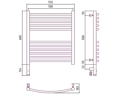 Приобрести Электрический полотенцесушитель Сунержа Богема 3.0 600x500 L 00-5802-6050 Хром в магазине сантехники Santeh-Crystal.ru