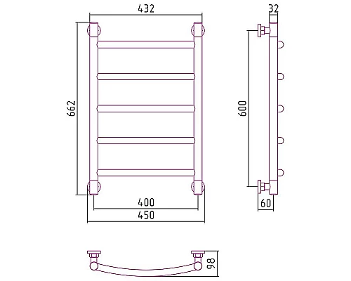 Приобрести Водяной полотенцесушитель Сунержа Галант+ 600х400 03-0200-6040 Золото в магазине сантехники Santeh-Crystal.ru