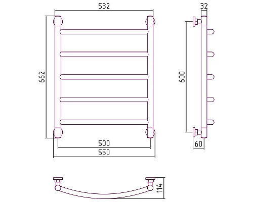 Купить Водяной полотенцесушитель Сунержа Галант+ 600х500 30-0200-6050 Белый матовый в магазине сантехники Santeh-Crystal.ru