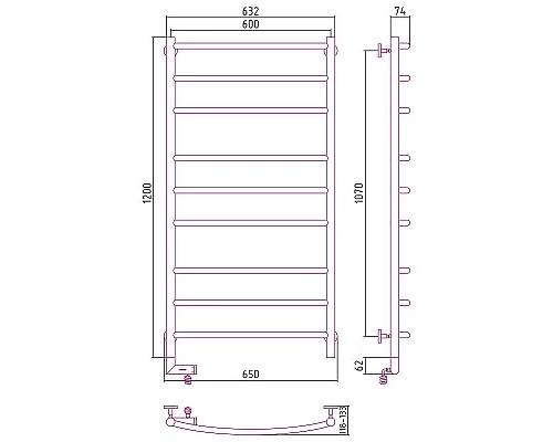 Заказать Электрический полотенцесушитель Сунержа Галант 2.0 1200x600 L 00-5200-1260 Хром в магазине сантехники Santeh-Crystal.ru