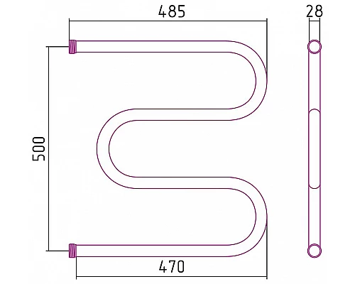 Заказать Водяной полотенцесушитель Сунержа Стилье М-образный 500х500 00004-5050 Хром в магазине сантехники Santeh-Crystal.ru