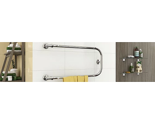 Приобрести Водяной полотенцесушитель Сунержа Стилье П-образный 500х500 00012-5050 Хром в магазине сантехники Santeh-Crystal.ru