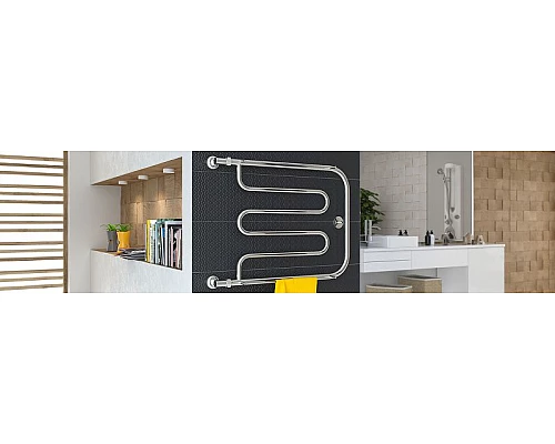 Заказать Водяной полотенцесушитель Сунержа Стилье Тандем 600х600 00016-6060 Хром в магазине сантехники Santeh-Crystal.ru