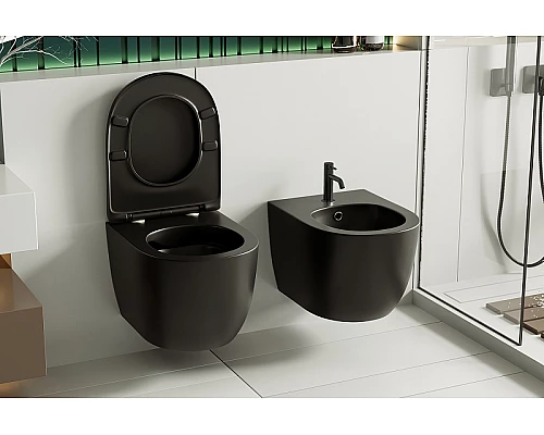 Биде Abber Bequem AC1150MB подвесное Черное матовое