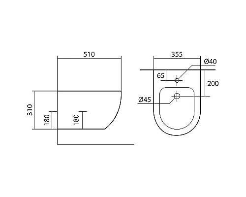 Заказать Биде Aquatek Европа AQ1016-MB подвесное Черное матовое в магазине сантехники Santeh-Crystal.ru