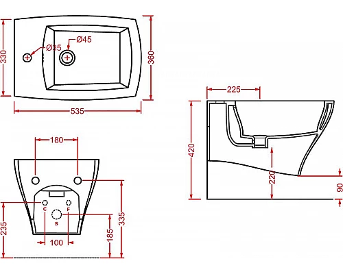 Купить Биде Artceram Jazz JZB001 01 00 подвесное Белое в магазине сантехники Santeh-Crystal.ru