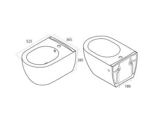 Купить Биде Boheme Bianca 964-W подвесное Белый глянец в магазине сантехники Santeh-Crystal.ru