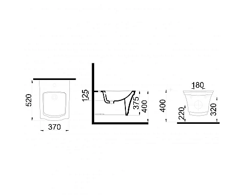 Купить Биде Boheme Hermitage 953-CR подвесное Белое с узором Хром в магазине сантехники Santeh-Crystal.ru