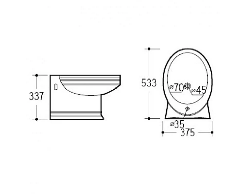 Приобрести Биде Boheme Puro 955 подвесное Белое в магазине сантехники Santeh-Crystal.ru