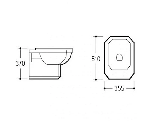 Купить Биде Boheme Vogue 945 подвесное Белое в магазине сантехники Santeh-Crystal.ru