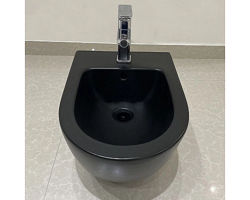 Купить Биде CeramaLux 2197-1MB подвесное Черное матовое в магазине сантехники Santeh-Crystal.ru