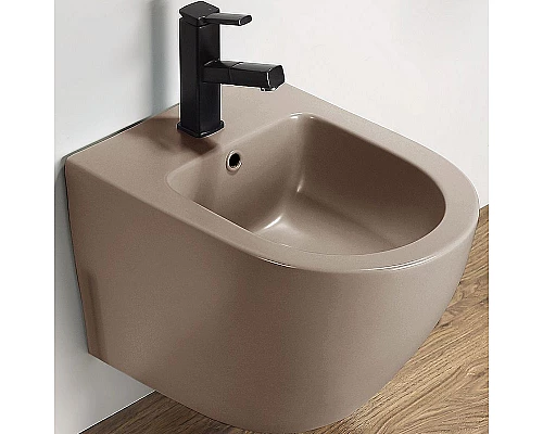 Заказать Биде CeramaLux В2342BDMC подвесное Капучино матовое в магазине сантехники Santeh-Crystal.ru