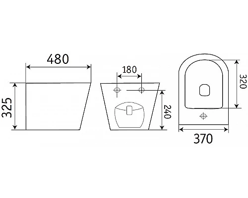 Заказать Биде CeramaLux В2342BDMC подвесное Капучино матовое в магазине сантехники Santeh-Crystal.ru