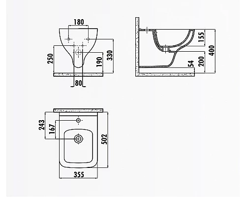 Приобрести Биде Creavit Bene BN510-00CB00E-0000 подвесное Белое в магазине сантехники Santeh-Crystal.ru