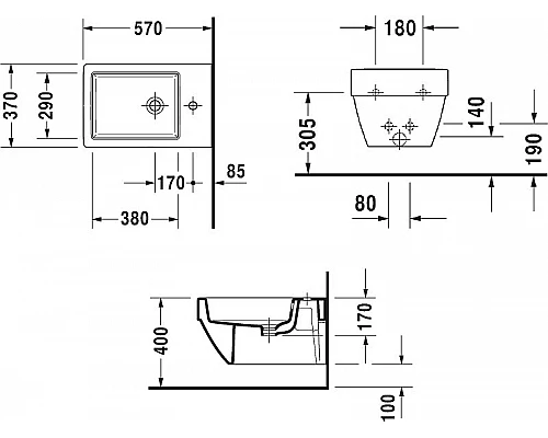 Приобрести Биде Duravit Vero Air 2274150000 подвесное Белое в магазине сантехники Santeh-Crystal.ru