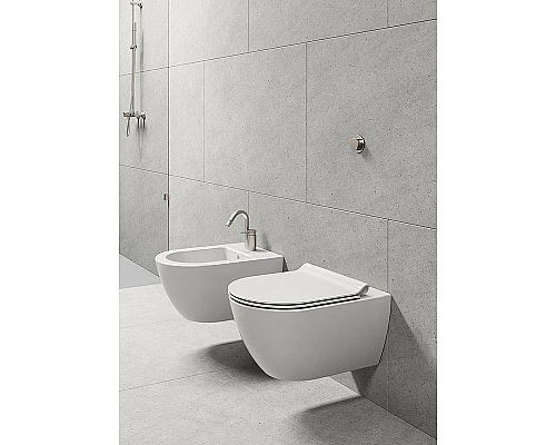 Приобрести Биде GSI Pura 8865111 подвесное Белое глянцевое в магазине сантехники Santeh-Crystal.ru