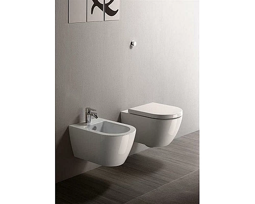 Приобрести Биде GSI Pura 8865111 подвесное Белое глянцевое в магазине сантехники Santeh-Crystal.ru