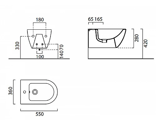Приобрести Биде GSI Pura 8865111 подвесное Белое глянцевое в магазине сантехники Santeh-Crystal.ru
