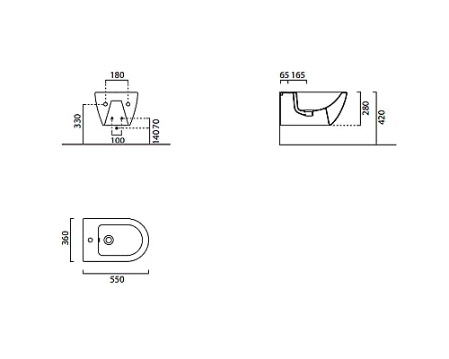 Купить Биде GSI Pura 8865126 подвесное Ardesia opaco в магазине сантехники Santeh-Crystal.ru