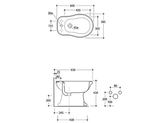 Приобрести Биде Kerasan Retro 102001x1 Белое в магазине сантехники Santeh-Crystal.ru