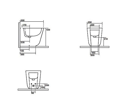 Купить Биде Kerasan Tribeca 512031 Черное матовое в магазине сантехники Santeh-Crystal.ru