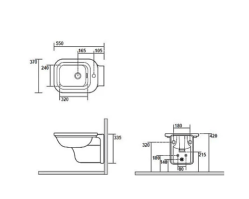 Приобрести Биде Kerasan Waldorf 4125K1bi/crx1 подвесное Белое в магазине сантехники Santeh-Crystal.ru