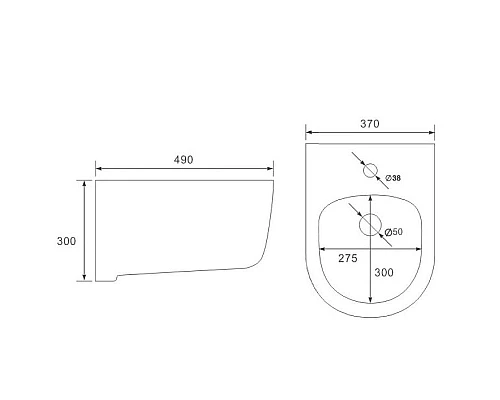 Купить Биде Vincea Evo VB1-34S подвесное Белое в магазине сантехники Santeh-Crystal.ru