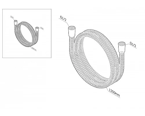 Купить Душевой шланг AM.PM 125 F0412300 Хром в магазине сантехники Santeh-Crystal.ru