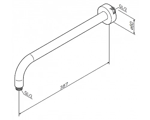 Заказать Кронштейн для верхнего душа AM.PM 39 F0500701 Хром в магазине сантехники Santeh-Crystal.ru