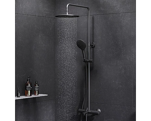 Заказать Душевая система AM.PM Like F0780522 с термостатом Черная матовая в магазине сантехники Santeh-Crystal.ru