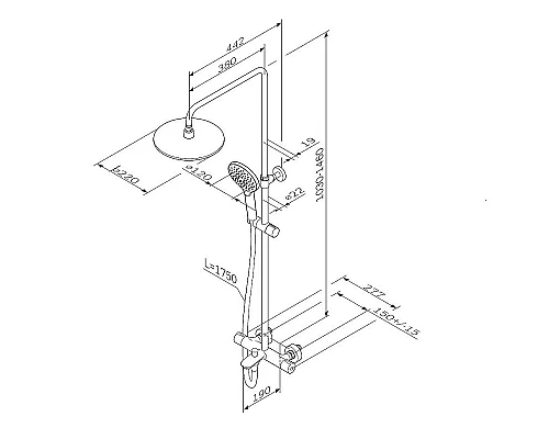 Заказать Душевая система AM.PM Like F0780522 с термостатом Черная матовая в магазине сантехники Santeh-Crystal.ru