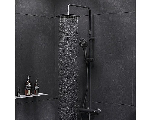 Приобрести Душевая система AM.PM Like F0780422 с термостатом Черная матовая в магазине сантехники Santeh-Crystal.ru