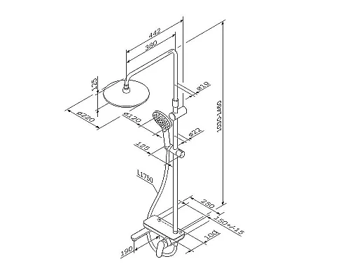 Купить Душевая система AM.PM Like F0780722 Черная матовая в магазине сантехники Santeh-Crystal.ru