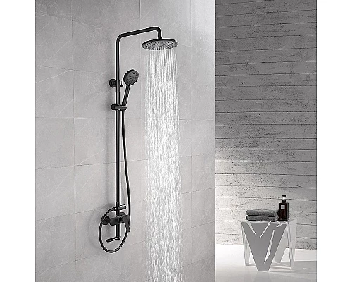 Приобрести Душевая система Abber AF8316B Черный матовый в магазине сантехники Santeh-Crystal.ru